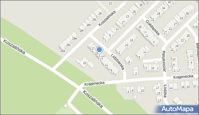 Poznań, Lidzbarska, 19, mapa Poznania