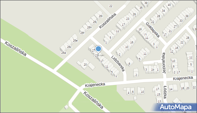 Poznań, Lidzbarska, 21, mapa Poznania