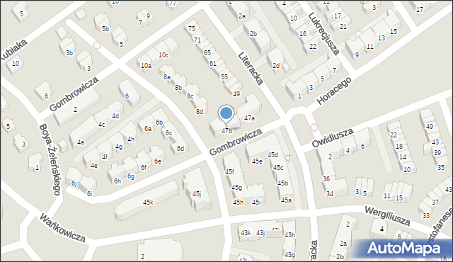 Poznań, Literacka, 47b, mapa Poznania