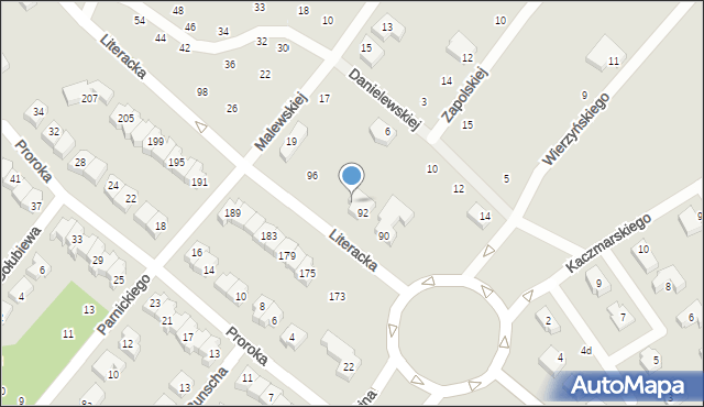 Poznań, Literacka, 92a, mapa Poznania