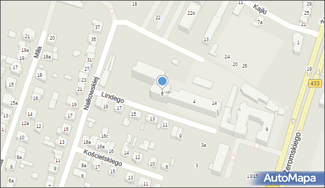 Poznań, Lindego Samuela, 6, mapa Poznania