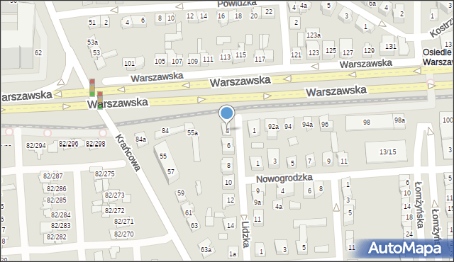 Poznań, Lidzka, 4, mapa Poznania