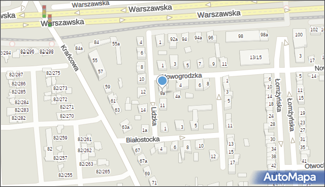 Poznań, Lidzka, 9a, mapa Poznania