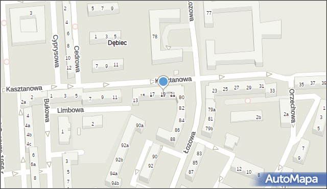 Poznań, Limbowa, 19, mapa Poznania