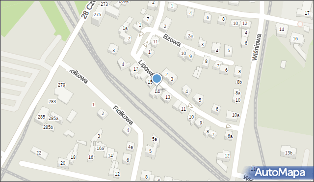 Poznań, Lipowa, 14, mapa Poznania