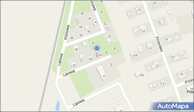 Przecław, Lipowa, 31, mapa Przecław