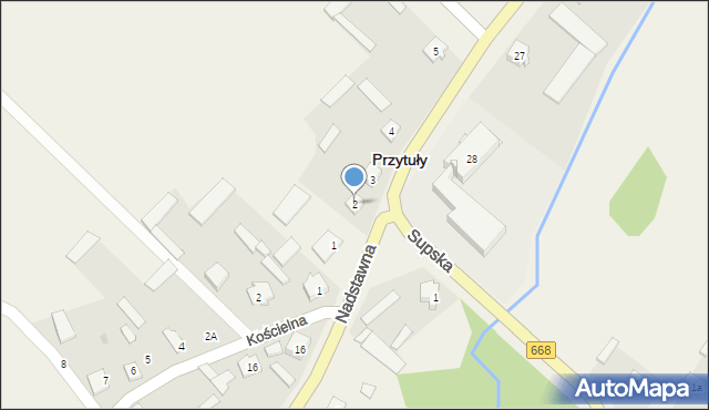 Przytuły, Lipowa, 2, mapa Przytuły