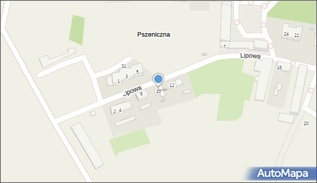 Pszeniczna, Lipowa, 10, mapa Pszeniczna