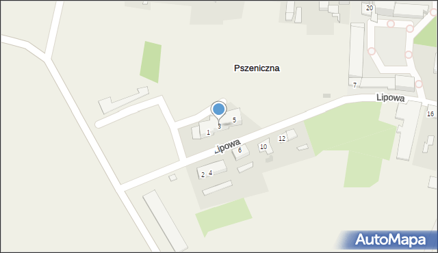 Pszeniczna, Lipowa, 3, mapa Pszeniczna