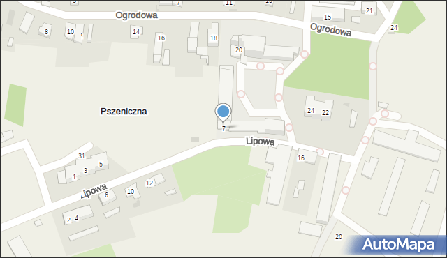 Pszeniczna, Lipowa, 7, mapa Pszeniczna