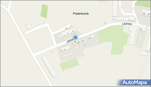 Pszeniczna, Lipowa, 8, mapa Pszeniczna