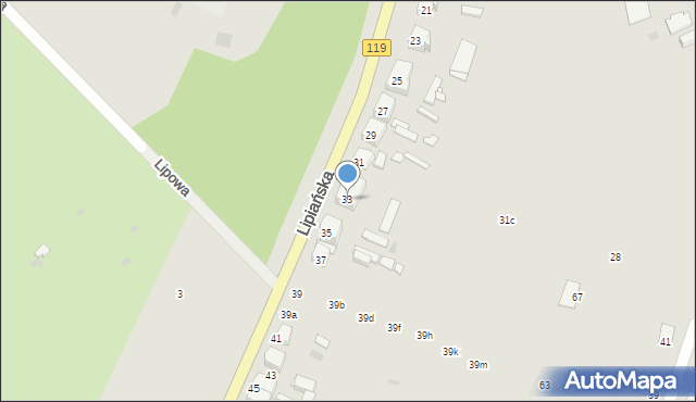 Pyrzyce, Lipiańska, 33, mapa Pyrzyce