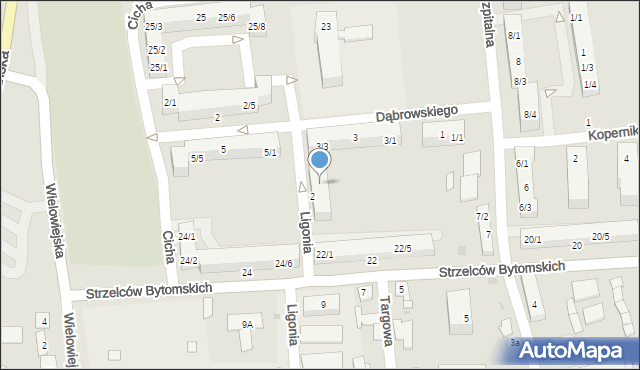 Pyskowice, Ligonia Juliusza, 2/1, mapa Pyskowice