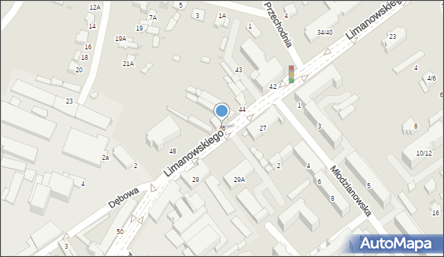 Radom, Limanowskiego Bolesława, 46, mapa Radomia