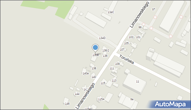 Radom, Limanowskiego Bolesława, 136B, mapa Radomia