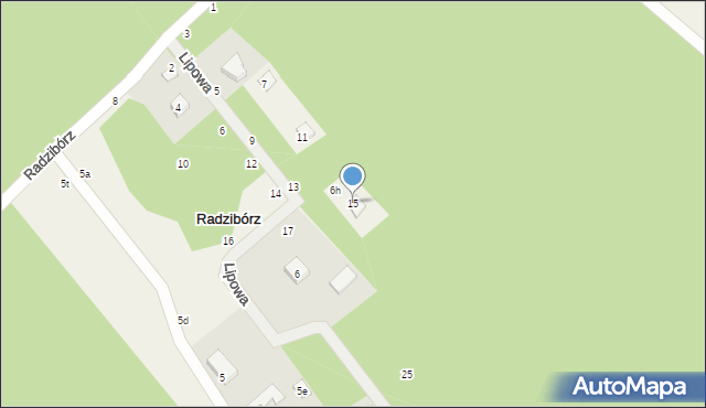 Radzibórz, Lipowa, 15, mapa Radzibórz