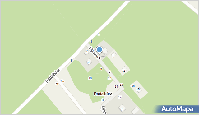 Radzibórz, Lipowa, 5, mapa Radzibórz