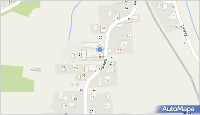 Radziszów, Lipowa, 26, mapa Radziszów