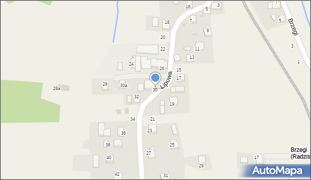 Radziszów, Lipowa, 30, mapa Radziszów