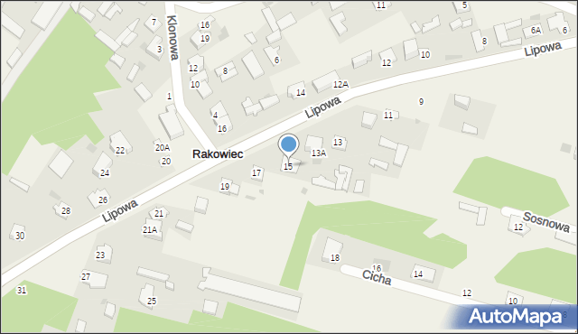 Rakowiec, Lipowa, 15, mapa Rakowiec