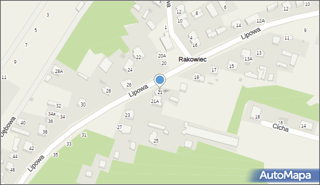 Rakowiec, Lipowa, 21, mapa Rakowiec