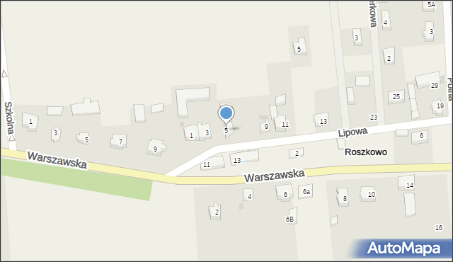 Roszkowo, Lipowa, 5, mapa Roszkowo