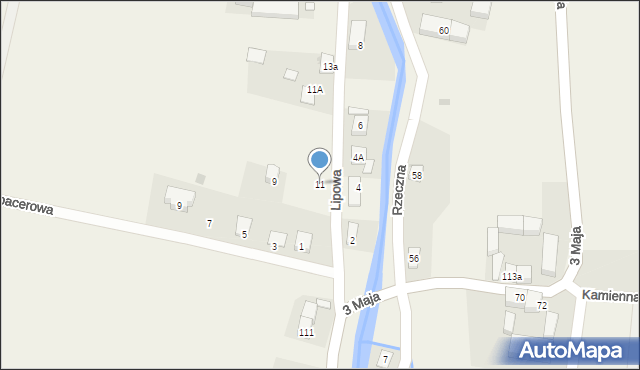 Roztoka, Lipowa, 11, mapa Roztoka