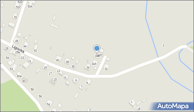 Ruda Śląska, Ligocka, 34B, mapa Rudy Śląskiej