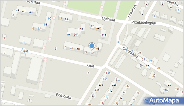 Ruda Śląska, Lipa Wincentego, 9A, mapa Rudy Śląskiej