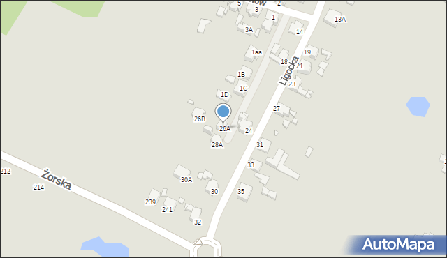 Rybnik, Ligocka, 26A, mapa Rybnika