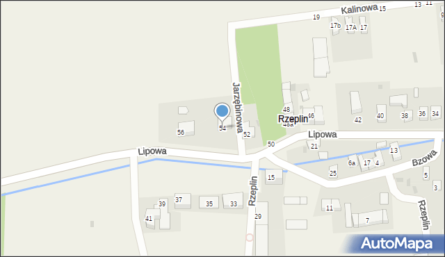Rzeplin, Lipowa, 54, mapa Rzeplin