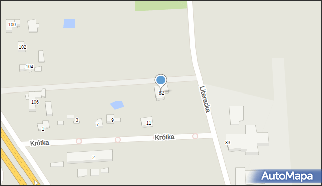 Rzgów, Literacka, 82, mapa Rzgów