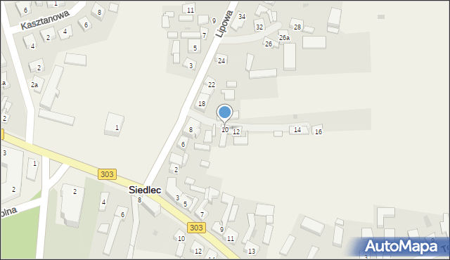 Siedlec, Lipowa, 10, mapa Siedlec