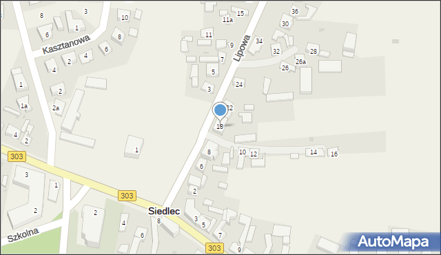 Siedlec, Lipowa, 18, mapa Siedlec