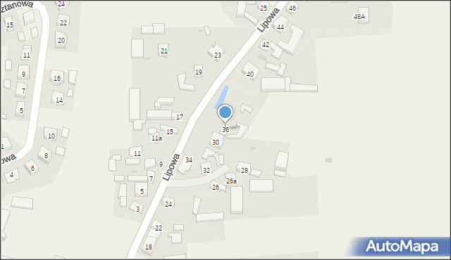 Siedlec, Lipowa, 36, mapa Siedlec