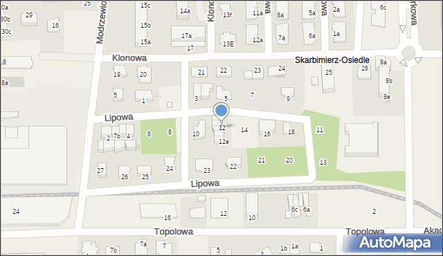 Skarbimierz-Osiedle, Lipowa, 12, mapa Skarbimierz-Osiedle