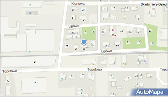 Skarbimierz-Osiedle, Lipowa, 25, mapa Skarbimierz-Osiedle