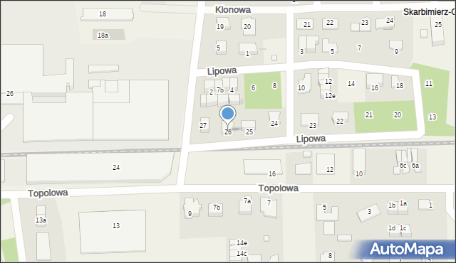 Skarbimierz-Osiedle, Lipowa, 26, mapa Skarbimierz-Osiedle