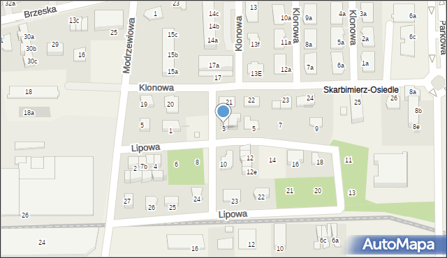 Skarbimierz-Osiedle, Lipowa, 3, mapa Skarbimierz-Osiedle