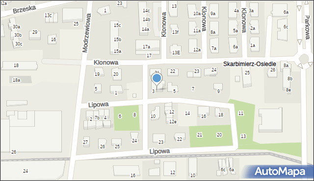 Skarbimierz-Osiedle, Lipowa, 3B, mapa Skarbimierz-Osiedle