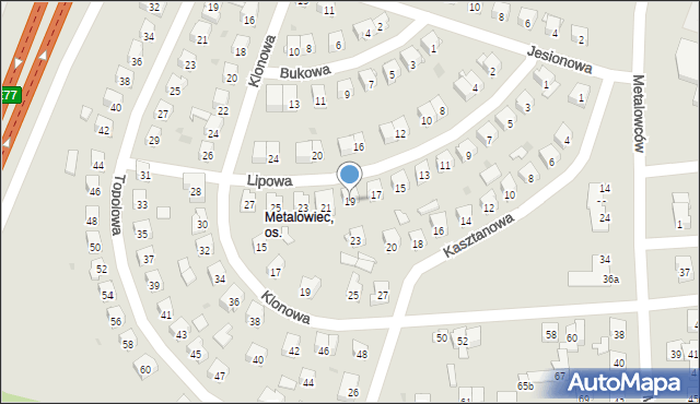 Skarżysko-Kamienna, Lipowa, 19, mapa Skarżysko-Kamienna