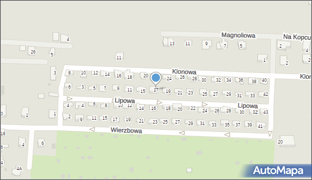 Skoczów, Lipowa, 17, mapa Skoczów