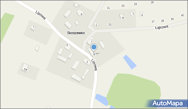 Skoszewo, Lipowa, 4, mapa Skoszewo