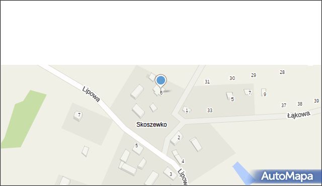 Skoszewo, Lipowa, 6, mapa Skoszewo