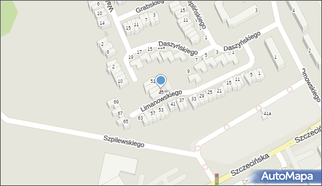 Słupsk, Limanowskiego Bolesława, 45, mapa Słupska