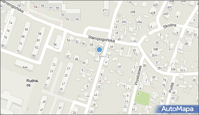 Sosnowiec, Litewska, 1, mapa Sosnowca