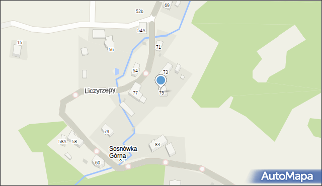 Sosnówka, Liczyrzepy, 75, mapa Sosnówka