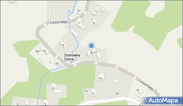 Sosnówka, Liczyrzepy, 83, mapa Sosnówka