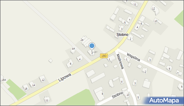 Stobno, Lipowa, 2, mapa Stobno