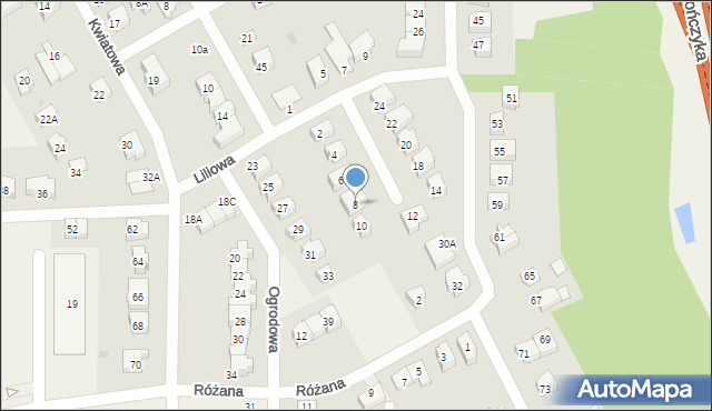 Straszyn, Liliowa, 8, mapa Straszyn